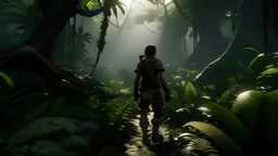 a survivor walking in jungle unreal engine