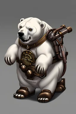 undead polarbear with steampunk parts