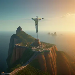 Christ the Redeemer, beautiful,wonderful, shape, 3d render, detailed, landscape,sunset, unreal engine 5, cinematic lighting, photorealistic, realistic, hyper detailed, 8k, octane render, cinema 4d