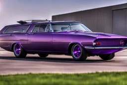 a military fighter jet station wagon hybrid purple paint job metallic