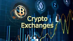 cryptocurrency exchange with different currencies and rates on large wall screen display