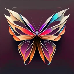 symetry!!, butterfly!!, logo, NFT, futuristic, colorful, curves, lines, shadow, simple