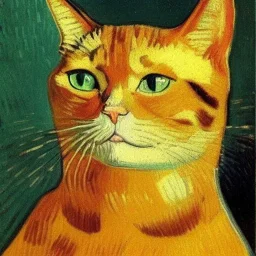 Portrait of a cat by Van Gogh