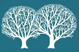 Vector tree illustration white background die cut