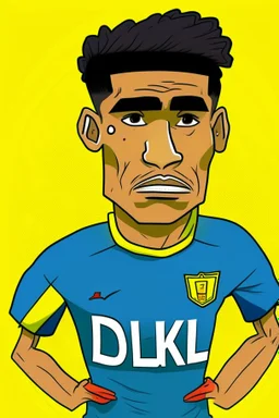 Luis Diaz Colombian soccer player cartoon 2d