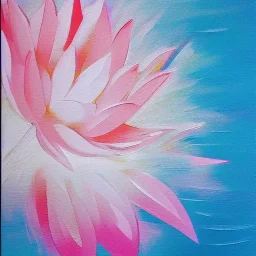 pink lotus, Sea ocean beach wave picture,White textured painting,Abstract original painting