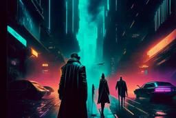 neo noir street, people, galaxy, sci-fi, epic, movie poster