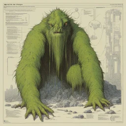 ConceptSheet: AD&D monster musk creeper,, with statistics [by Moebius]