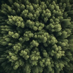 A top-down view of a tree