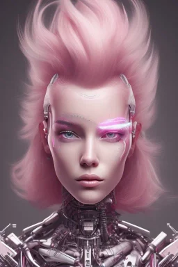 cyborg, pink hair,seven, perfekt, real