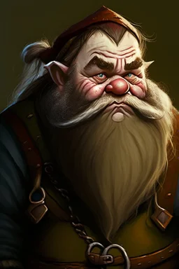 A comic portrait of a dwarf