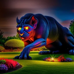 Ultra detailed fullbody Portrait in oil on canvas of Goliath Gargoyle on Garden,intense stare,extremely detailed digital painting, extremely detailed face,crystal clear Big glowing eyes, mystical colors ,perfectly centered image, perfect composition, rim light, beautiful lighting,masterpiece,8k, stunning scene, raytracing, anatomically correct, in the style of robert e howard and Ken Kelley and Ohrai Noriyoshi and Simon Bisley and tomzj1