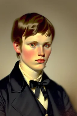 Extremely rich norwegian young man portrait 1840s
