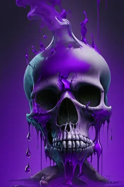 Skull with purple poison coming out of its eyes