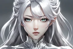 Anime silver skinned woman