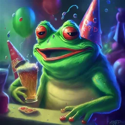 party Pepe, digital art, anime