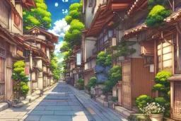a beautiful digital anime style painting of osaka alleyway, relaxing summer day, masterpiece, sharp focus, intricate details, colourant colors, visually stunning, wide angle camera, octane render, volumetric lighting, vdb clouds, realistic shadows, uhd, 8k, art by hayao miyazaki