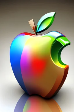 Apple icon 3D,rrainbow colors