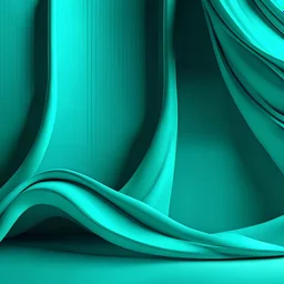 a beautiful wallpaper with curved lines made of cotton fabric MediumTurquoise Solid color, minimalistic style, max quality, 8k