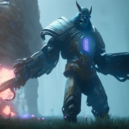 Epic Character design, strong Male galaxy void soldier wearing metal armor, mist, photorealistic, octane render, unreal engine 5 style, ultra detailed, volumetric lighting, Dark Alien planet, Alien with helmet with a logo of the resistance