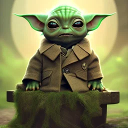 super cute photorealistic portrait of a baby yoda, star wars, intricate, headshot, highly detailed, sharp focus, cinematic lighting,