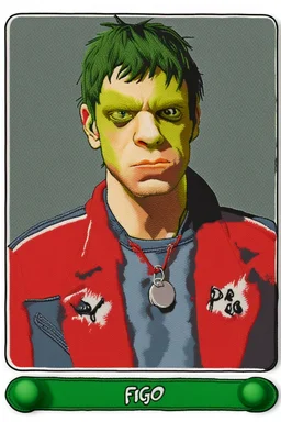 Figo Embroidered Gorillaz Music Band version, green face