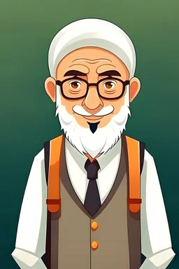 potrait of muslim teacher. Make it vector