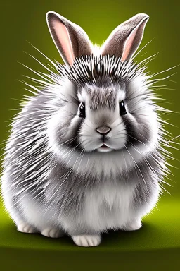 Cute bunny mixed with a porcupine