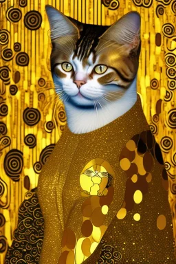 Cat is golden Adele by Klimt