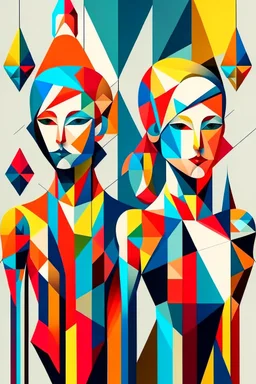 geometric people abstract