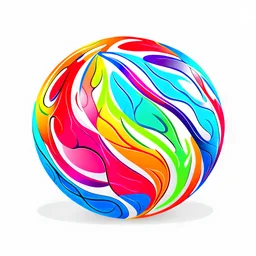ball, stylized, colorful, no background