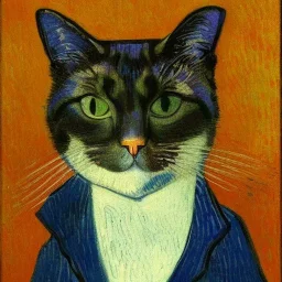 Portrait of a cat by Van Gogh