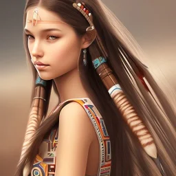 Native American girl, cute, beautiful, long hair, brown eyes, black hair, smiling