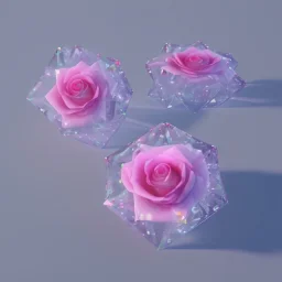 transparent multicolor crystal rose