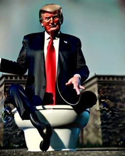 Donald Trump sitting in toilet scene, without pants, realistic image, casual, concept art, smooth, unreal engine 5, god lights, ray tracing, RTX, lumen lighting, ultra detail, volumetric lighting, 3d.