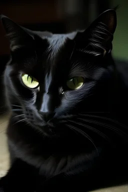 A mentally ill black cat