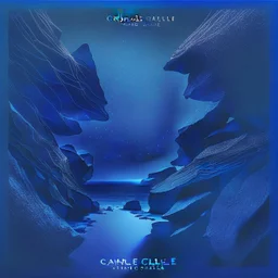 an album cover for ambient chillout music dark blue shades