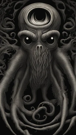 Your phone's background image represents an extremely dark and mysterious scene. The image features a pitch-black background, creating an aura of mystery and intrigue. Deep within the image, a cryptic monster is faintly visible, sporting a sly smile on its face. The monster's features appear enigmatic and profound, capturing the viewer's attention and arousing curiosity. The monster is subtly portrayed in the image, making it seem like a part of another mysterious world. The dark colors and dee