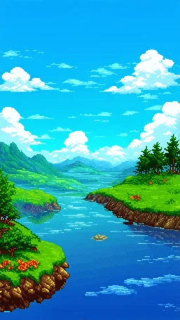 landscape sky like nintendo 64 art