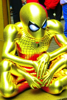 spiderman turning into a gold nugget