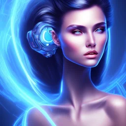 cyberblue, head, woman, portrai, tron