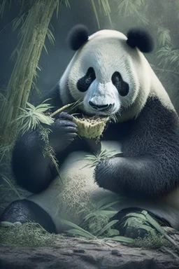 Panda eating