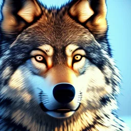 Wolf, red, orange, yellow, green, blue, purple, masterpiece, expert, 8K, hyperrealism, sharp focus, cinematic lighting