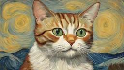 Portrait of a cat by Van Gogh