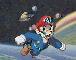 super mario in spacesuit, with planets, 8k, realistic