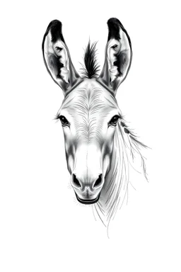 donkey, exotic, rough sketch, feathers