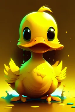 Acrtoon 2d art illustration deseny yellow duck