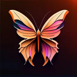 symetry!!, butterfly!!, logo, NFT, futuristic, colorful, curves, lines, shadow, simple, sideview