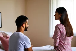 teenage girl in room with dad