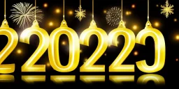 Happy New Year 2023 - golden numbers in holiday night